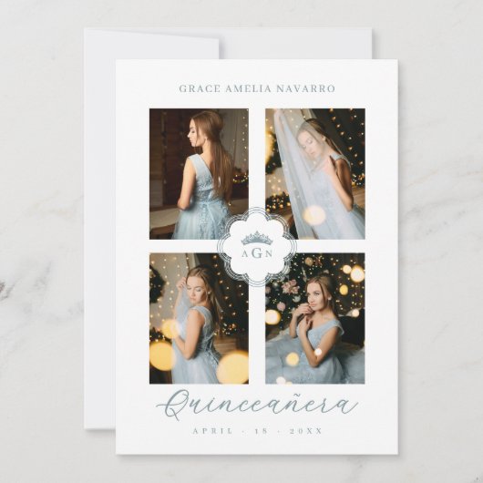 Exquisite Intricate Ornate Floral Princess Tiara 招待状 (正面)