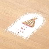 Exquisite Lovely Flower Girl Dress in Pink & Gold  アクリル招待状 (レイダウン)