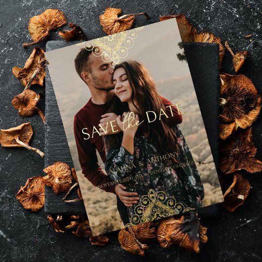 Exquisite Luxury Ornamental Baroque Decorative  箔招待状