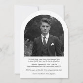 Exquisite Minimalist Black White Botanical Funeral 招待状 (裏面)