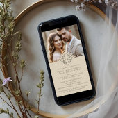 Exquisite Minimalist Wedding Botanical Monogram 招待状