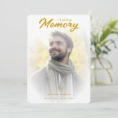 Exquisite Minimalist White Gold Gradient Photo 招待状 (スタンド正面)