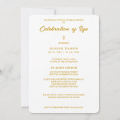 Exquisite Minimalist White Gold Gradient Photo 招待状 (裏面)