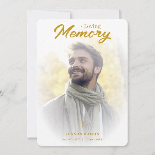 Exquisite Minimalist White Gold Gradient Photo 招待状 (正面)