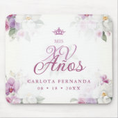 Exquisite Mis XV Años Spanish Floral Orchid Posies マウスパッド (正面)
