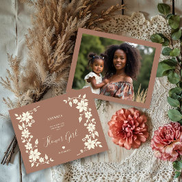 Exquisite Moka Romantic Floral Border Flower Girl