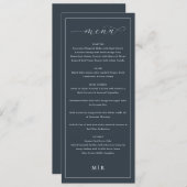 Exquisite Navy Calligraphy Menu メニュー (正面/裏面)