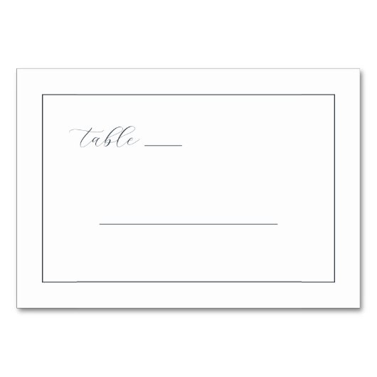 Exquisite Navy Calligraphy Table テーブルナンバー (正面)