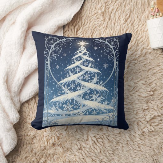 Exquisite Ornate Christmas Yule Tree クッション (ブランケット)