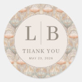 Exquisite Pastel Floral Pattern ラウンドシール (正面)