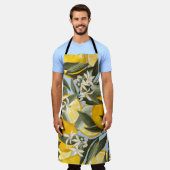 Exquisite pattern with yellow bergamot fruits, cit エプロン (着用した状態)