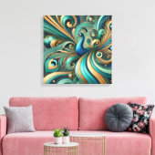 Exquisite Peacock Design Canvas Art キャンバスプリント (インサイチュ (リビング))