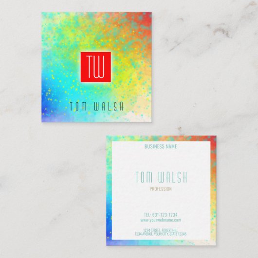 Exquisite Personalized Vibrant Greeting Card スクエア名刺 (正面/裏面)