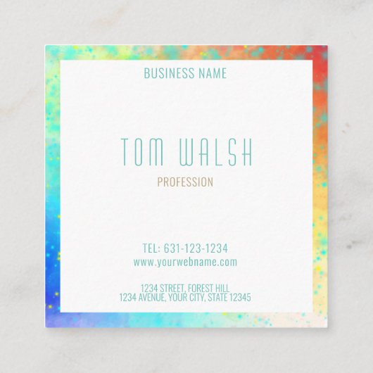 Exquisite Personalized Vibrant Greeting Card スクエア名刺 (裏面)