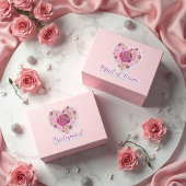 Exquisite Pink Floral Heart Bridal シール