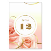 Exquisite Pink Roses Table Number Cards テーブルナンバー (裏面)
