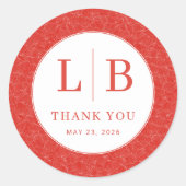 Exquisite Red Calligraphy Circle ラウンドシール (正面)