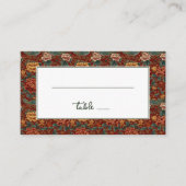 Exquisite Red Floral Border プレイスカード (正面)