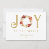 Exquisite Red Tones and Faux Gold Christmas Wreath シーズンカード (正面)