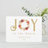 Exquisite Red Tones and Faux Gold Christmas Wreath シーズンカード (スタンド正面)