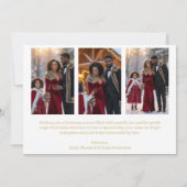 Exquisite Red Tones and Faux Gold Christmas Wreath シーズンカード (裏面)