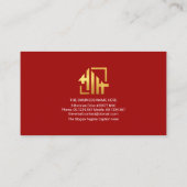 Exquisite Red White Layers Name Monogram Startup 名刺 (裏面)