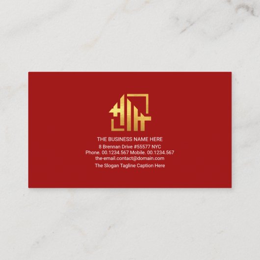 Exquisite Red White Layers Name Monogram Startup 名刺 (裏面)