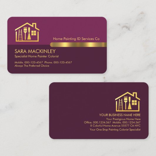 Exquisite Retro Purple Layers Colorist 名刺 (正面/裏面)