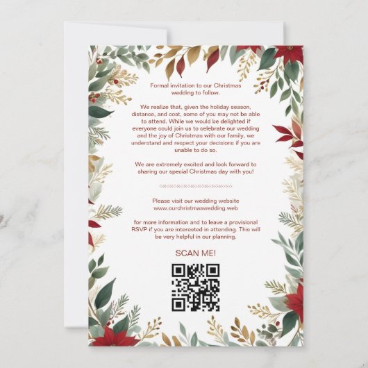 Exquisite Rustic Barn Farmhouse Fall Floral Frame セーブザデート (裏面)