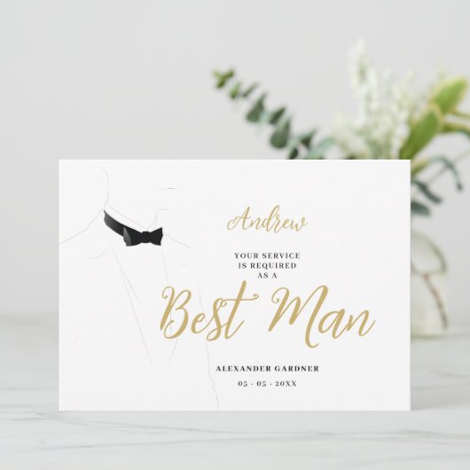 Exquisite Sophisticated Gentleman Groosman Wedding 招待状 (スタンド正面)