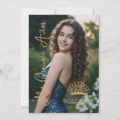 Exquisite Spanish Princess Crown Quinceañera Photo 招待状 (正面)