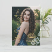 Exquisite Spanish Princess Crown Quinceañera Photo 招待状 (スタンド正面)