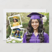 Exquisite Spanish Script Collage 4 Photos Timeline 招待状 (正面)