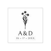 Exquisite Stylish Chic Wedding Bunch Initials ラバースタンプ (インプリント)