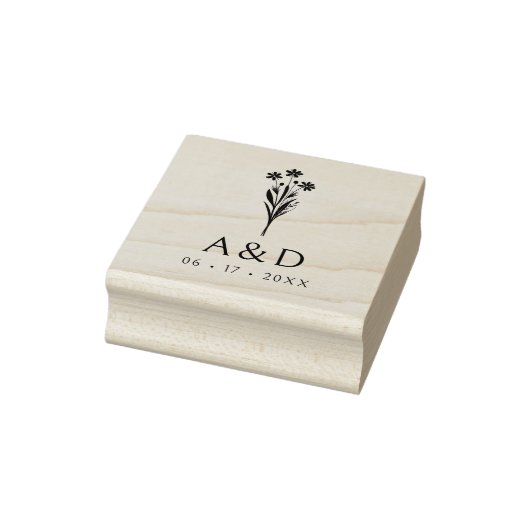 Exquisite Stylish Chic Wedding Bunch Initials ラバースタンプ (スタンプ)