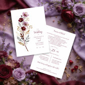 Exquisite Stylish Spring Botanical Purple Tones  招待状
