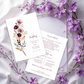 Exquisite Stylish Spring Botanical Purple Tones  招待状