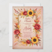 Exquisite Twins Botanical Frame Spanish Photo XVs 招待状 (正面)