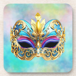  Exquisite Venectian  Mask on a Colored Background コースター