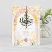 Exquisite Vintage Empire Style Chandelier Wedding 招待状 (スタンド正面)