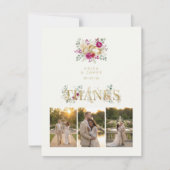 Exquisite Wedding Gold Rings Floral TLW26 サンキューカード (正面)