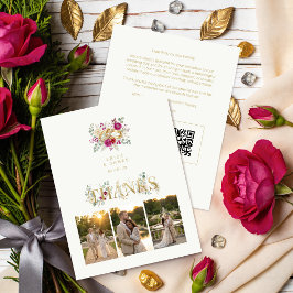 Exquisite Wedding Gold Rings Floral TLW26 サンキューカード