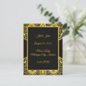 Exquisite Wedding Postcard Black And Gold ポストカード (スタンド正面)
