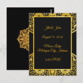 Exquisite Wedding Postcard Black And Gold ポストカード (正面/裏面)