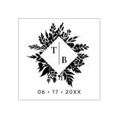 Exquisite Wedding Wildflowers Bouquet Initials ラバースタンプ (インプリント)