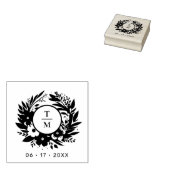 Exquisite Wedding Wildflowers Wreath Initials ラバースタンプ (押印)