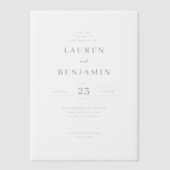 Exquisite White Calligraphy Wedding Invitation ベラム紙招待状 (正面)