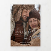 Exquisite Winter Wedding Christmas 7 Multi Photos 三つ折り招待状 (カバー)