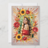 Exquisite Wood Botanical Frame Spanish Photo XVs 招待状 (裏面)