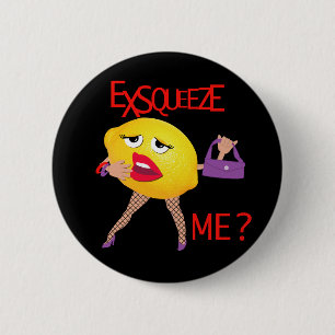 「exsqueeze私か。「おもしろいなレモンユーモアのあるなボタン 缶バッジ